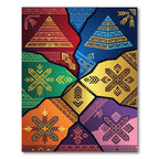 Vibrant Geometric Mosaic Multicolored Tile Rug