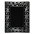 Silver Gray Ornate Scroll Border Rug