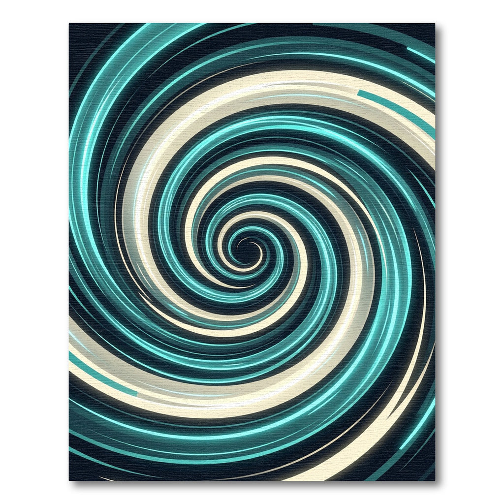 Luminous Teal and Cream Swirl Rug