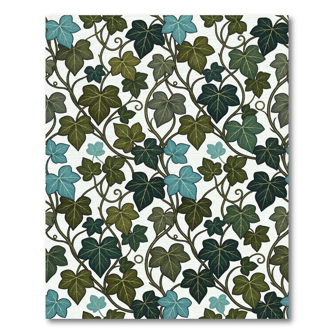 Botanical Green Ivy Leaf Trailing Vine Rug