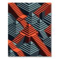Crimson Orange Staircase Illusion Rug