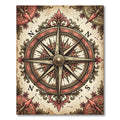 Antique Rose Compass Rose Medallion Rug