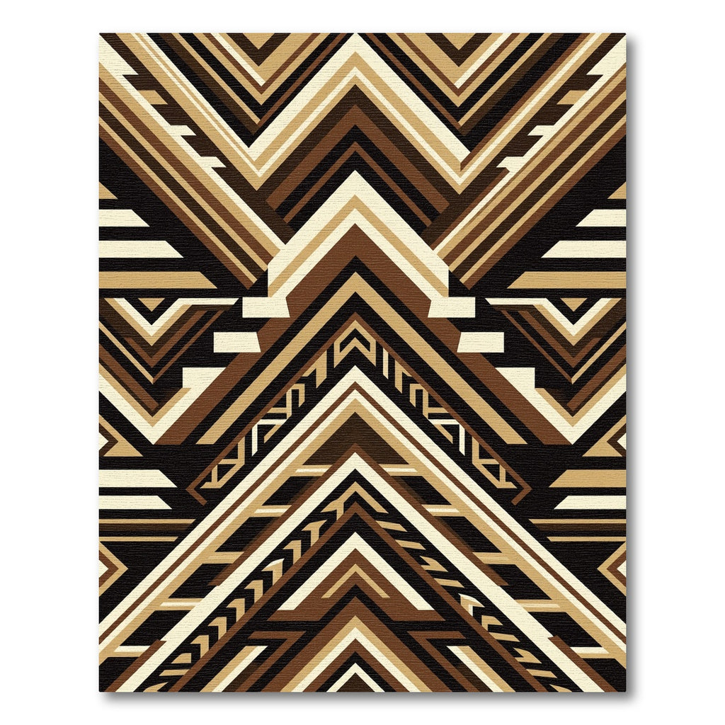 Geometric Earth Tone Chevron Abstract Art Rug