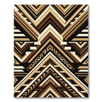 Geometric Earth Tone Chevron Abstract Art Rug