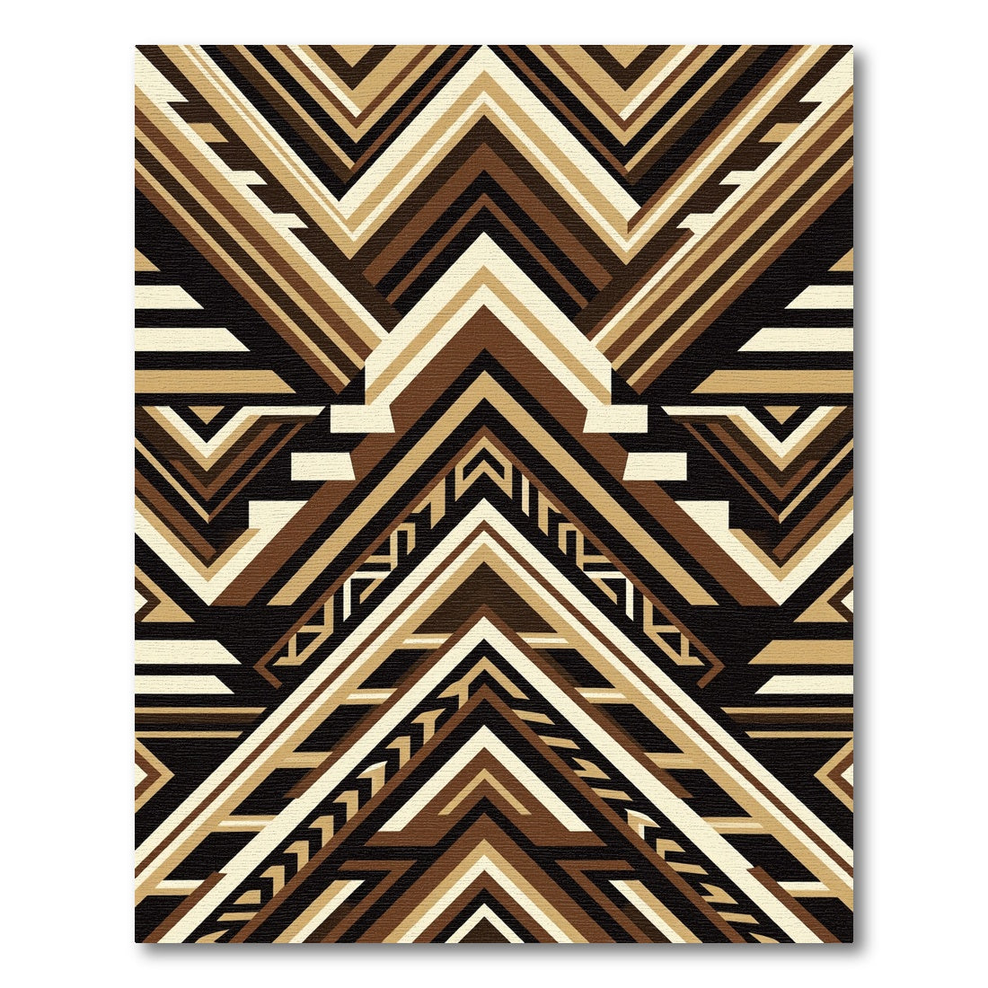 Geometric Earth Tone Chevron Abstract Art Rug