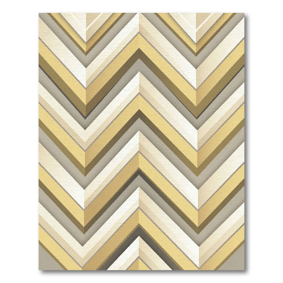 Golden Beige Chevron Layers Rug