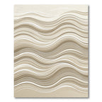 Neutral Beige Abstract Wave Rug