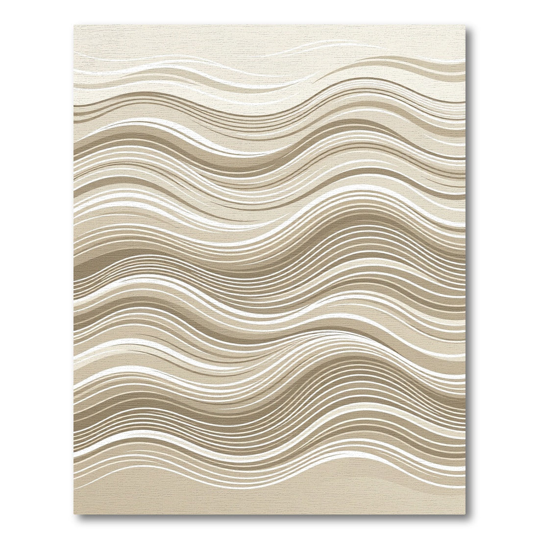 Neutral Beige Abstract Wave Rug