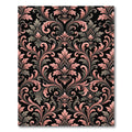 Blush and Charcoal Baroque Damask Rug