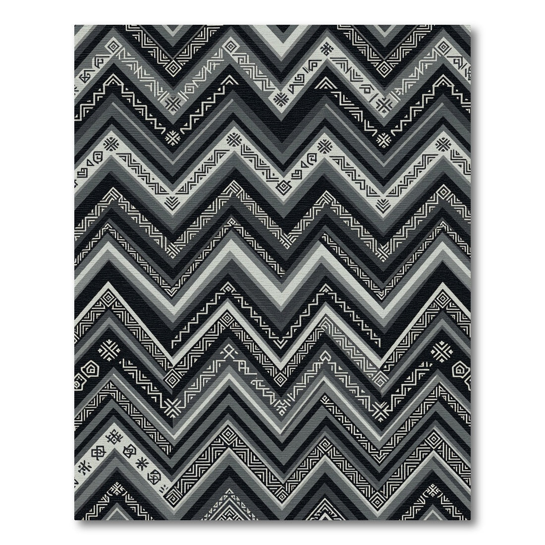Monochromatic Zigzag Geometric Folk Rug