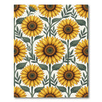 Sunny Yellow Botanical Sunflower Garden Rug