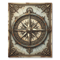 Antique Gold Compass Rose Emblem Rug