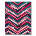 Teal Pink Jagged Chevron stripes Rug
