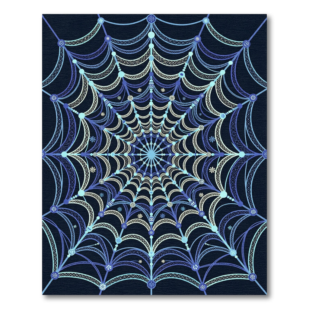 Celestial Blue Ornate Web Rug