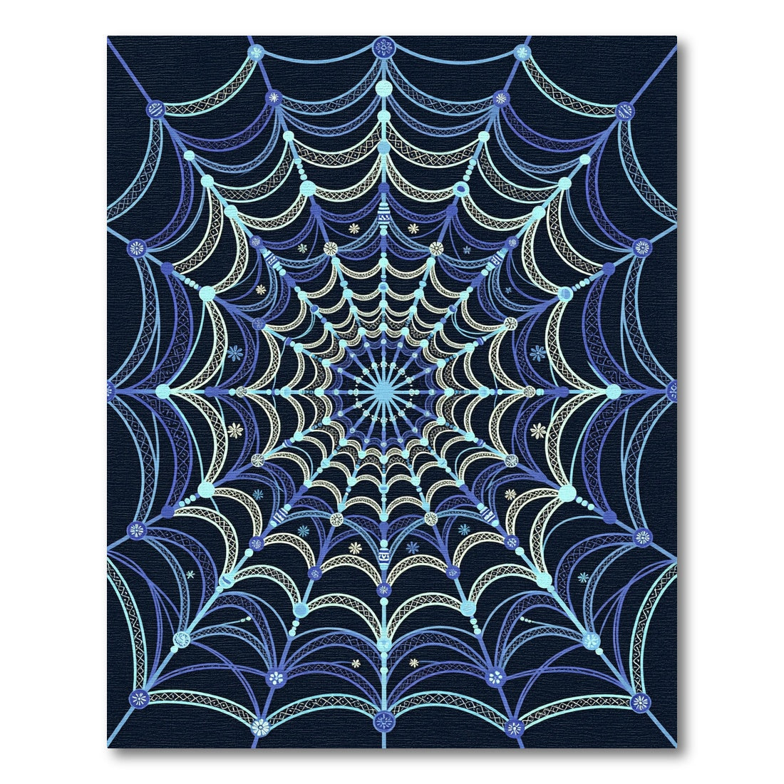 Celestial Blue Ornate Web Rug