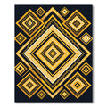 Golden Geometric Diamonds Tribal Art Rug