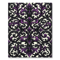 Elegant Black and Purple Baroque Scroll Rug