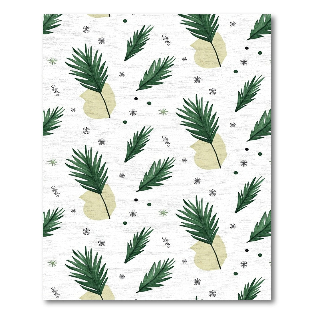 Green Palm Frond Abstract Background Rug