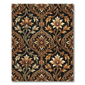 Ornate Gold Damask Floral Scroll Rug
