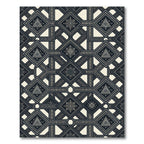 Tribal Dark Geometric Diamond Tessellation Rug