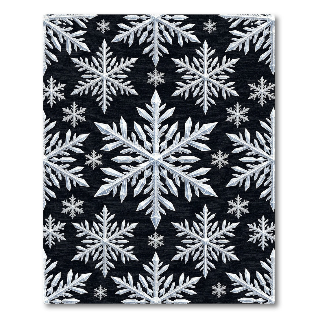 Elegant White Snowflake Baroque Rug