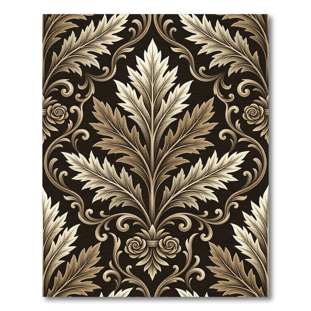 Ornate Gold Acanthus Vine Rug