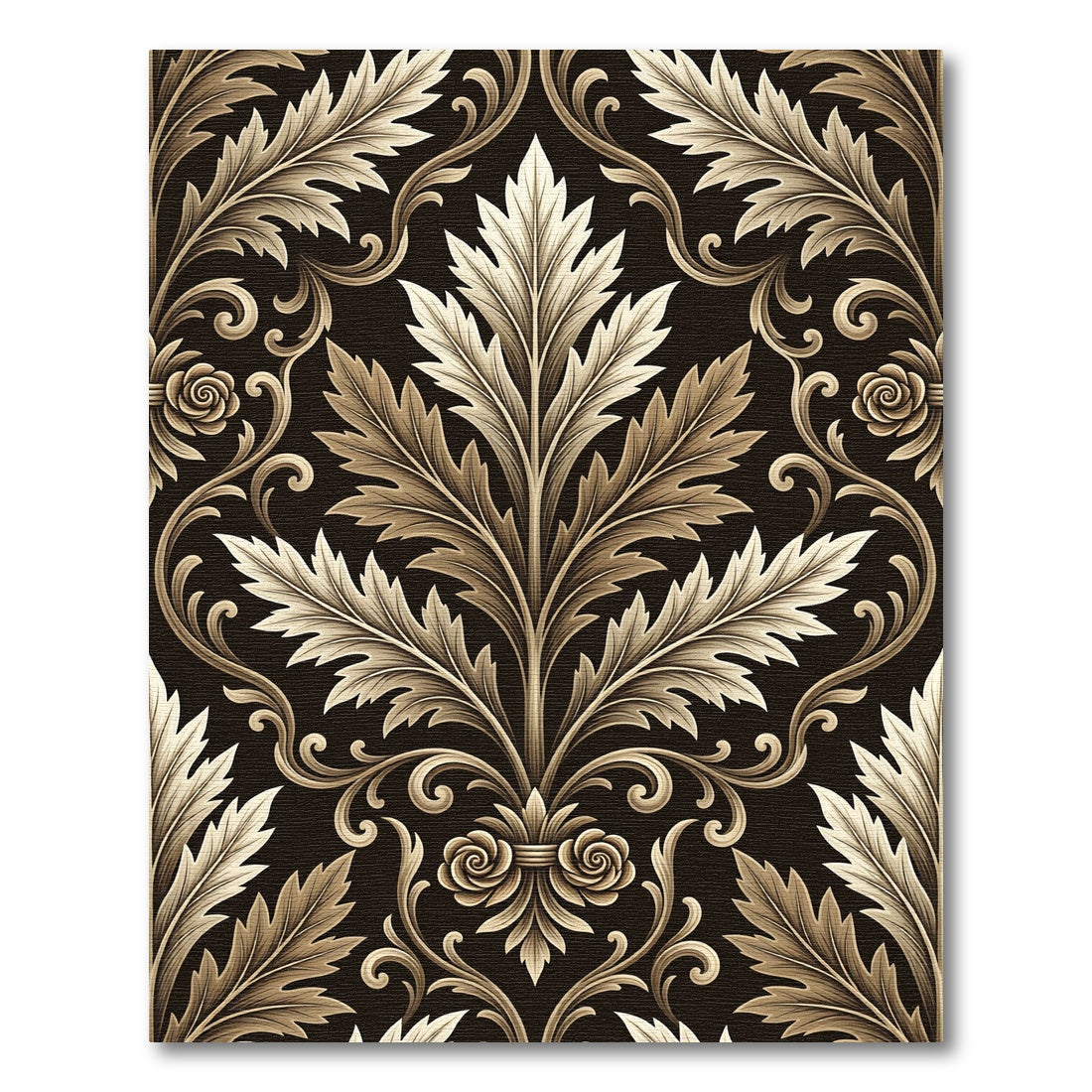 Ornate Gold Acanthus Vine Rug