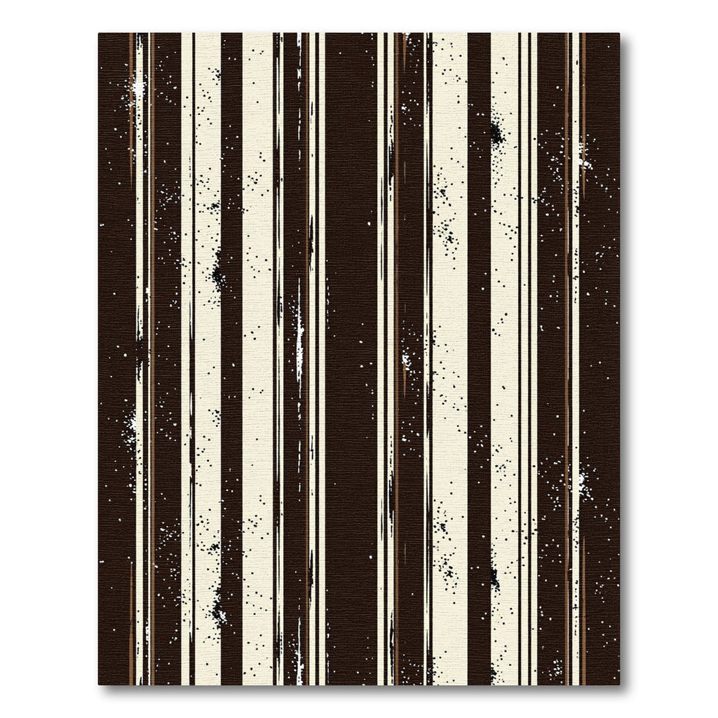 Rustic Brown and Cream Textured Stripes Rug