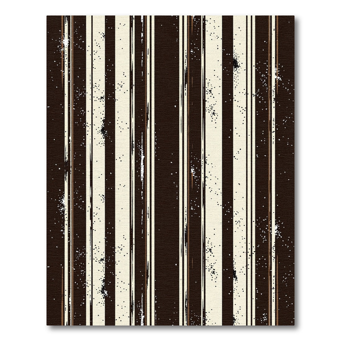 Rustic Brown and Cream Textured Stripes Rug