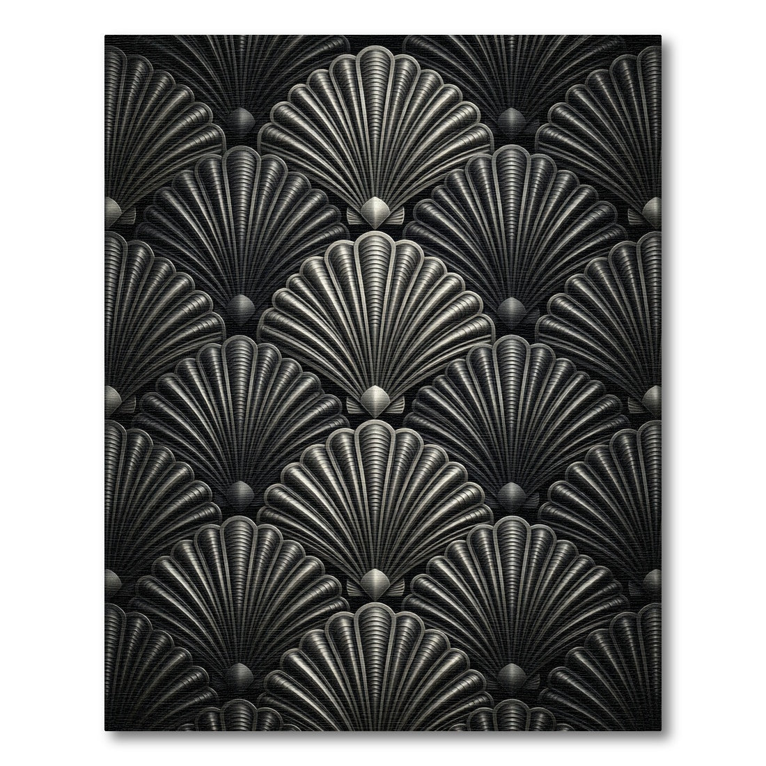 Art Deco Metallic Fan Composition Rug