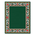 Elegant Red Floral Green Border Rug
