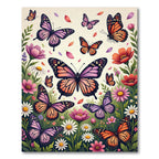 Vibrant Butterfly Garden Meadow Rug