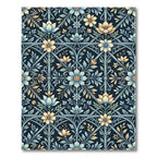 Blue Floral Gilded Trellis Art Rug