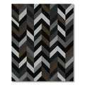 Monochrome Chevron Geometric Stripe Rug