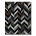 Monochrome Chevron Geometric Stripe Rug