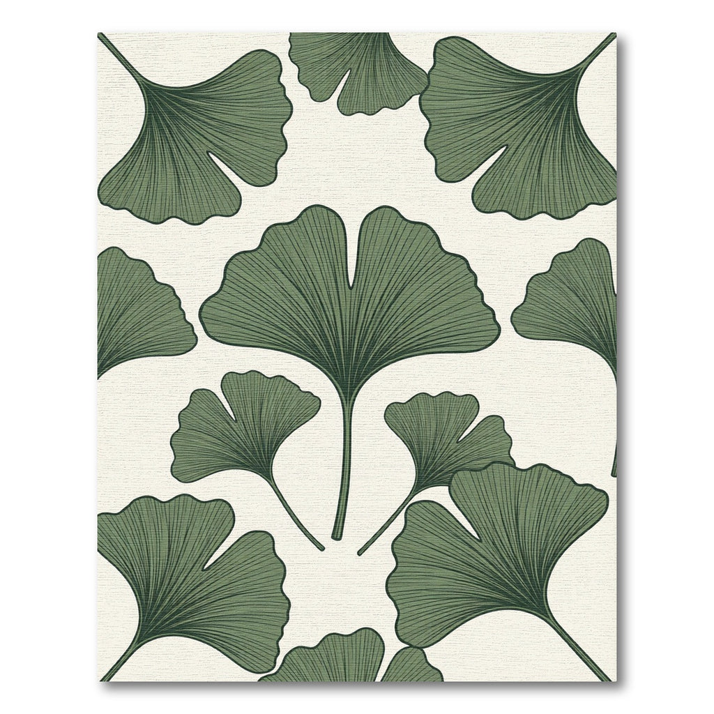 Botanical Sage Ginkgo Leaf Illustration Rug