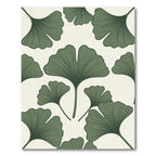 Botanical Sage Ginkgo Leaf Illustration Rug
