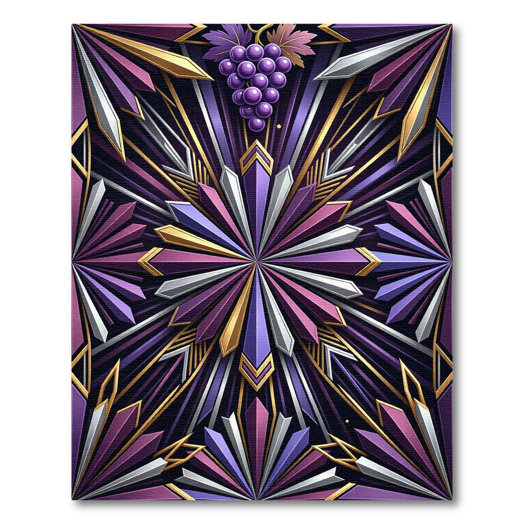Regal Purple Crystal Geometric Burst Rug