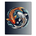 Yin Yang Koi Fish Circular Art Rug