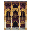 Ornate Gothic Gold Damask Star Arch Rug