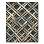 Interlocking Neutral Toned Geometric Lattice Rug