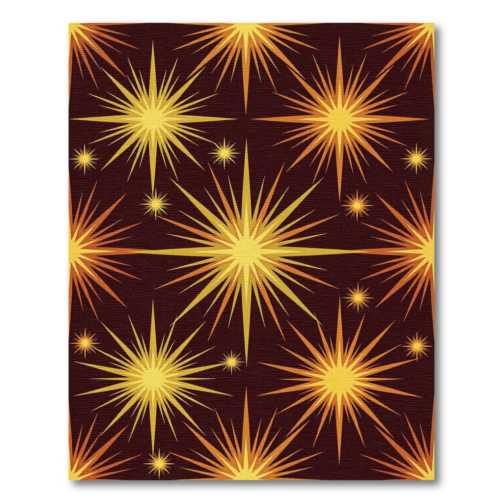 Golden Yellow Starburst Explosion Rug
