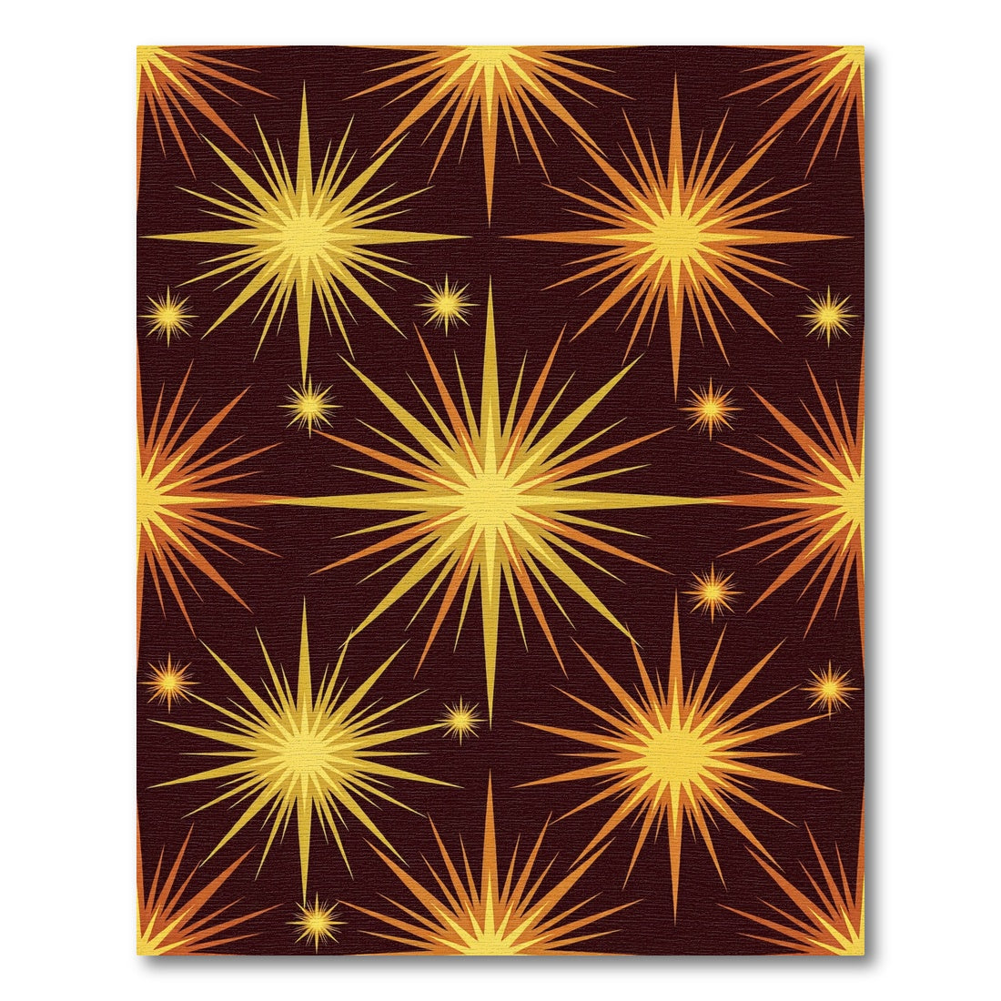 Golden Yellow Starburst Explosion Rug