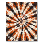 Abstract Rust and Charcoal Sunburst Swirl Rug