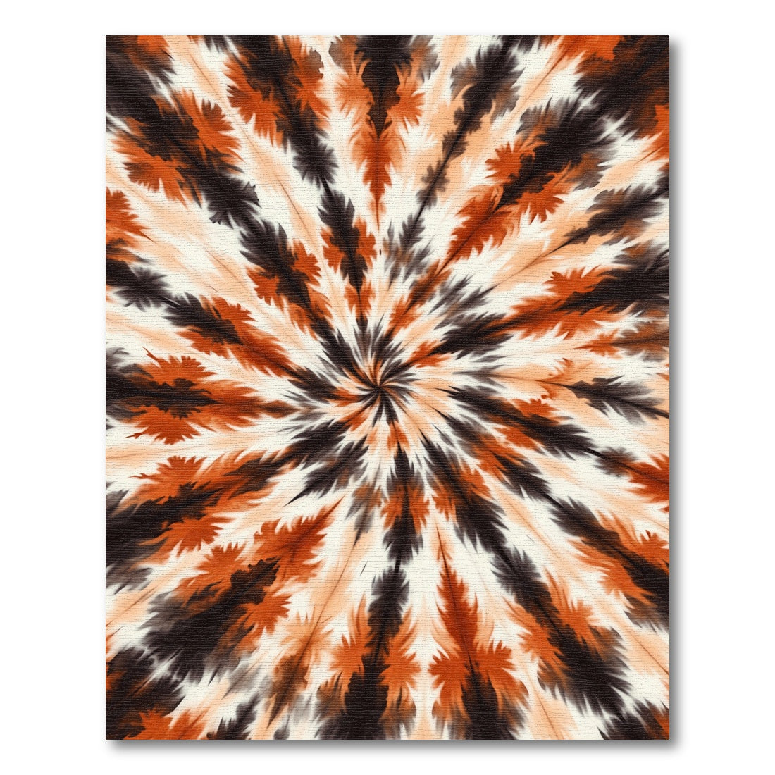 Abstract Rust and Charcoal Sunburst Swirl Rug