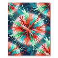 Vibrant Abstract Teal and Orange Splash Rug
