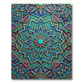 Azure Teal Star Geometric Mosaic Rug