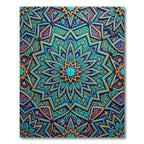 Azure Teal Star Geometric Mosaic Rug