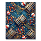 Coastal Crab Net Buoy Crate Rug
