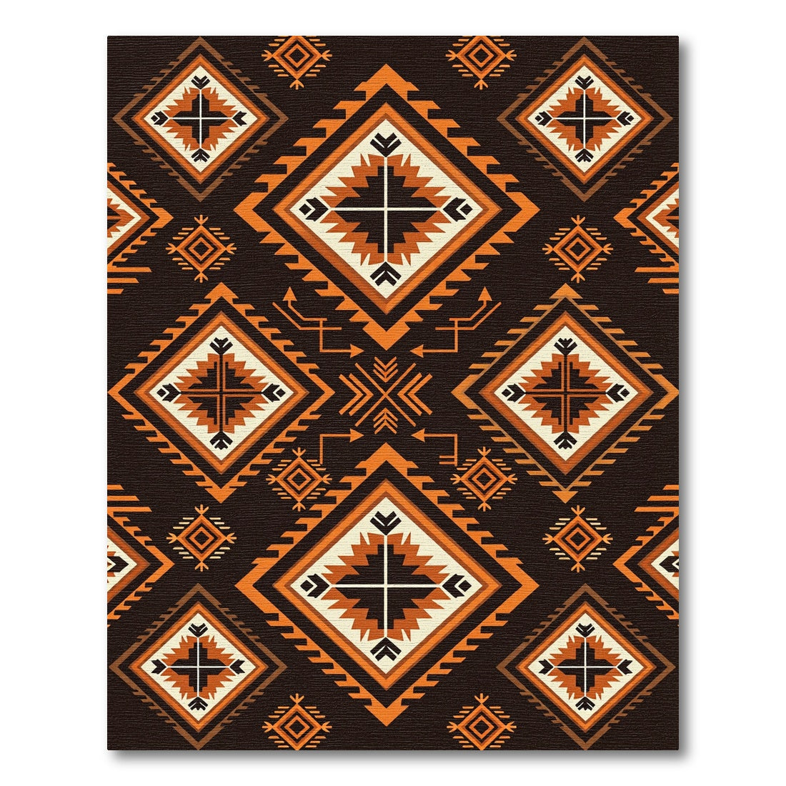 Earthy Geometric Aztec Diamond Rug
